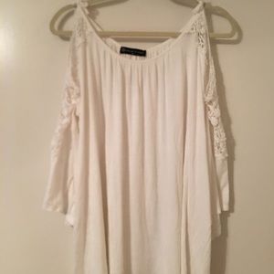 White open shoulder top
